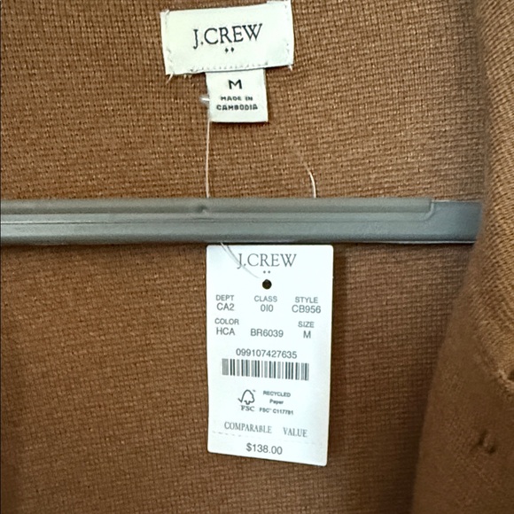 JCrew Women's Brown Jacket Size Medium New w/tags - Picture 2 of 3